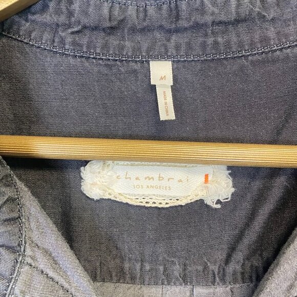 Chambrai Dark Button Down Top - Picture 4 of 9